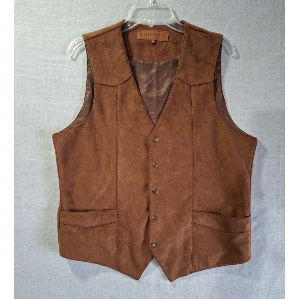 Gioberti Faux Suede Vest 5 button
